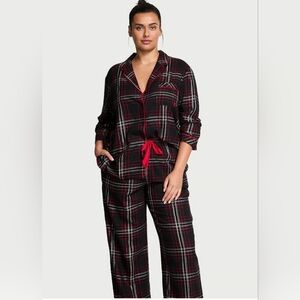NWT Victoria's Secret Flannel Long Sleeve Plaid Pajama Set Sz Large